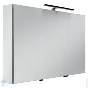 Зеркальный шкаф SANCOS Hilton Z1200 (1200x148х740) LED подсветка, розетка, анод. алюминий, белый