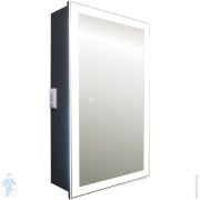 Зеркальный шкаф Silver Mirrors Hamburg-BLACK 462х762х150 LED-подс.,мех.выкл.,розет.LED-00002669