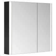 Зеркало-шкаф Keuco Somaris 800х710х115 настенное,2 дверцы,розетка,черный матовый 14502372200