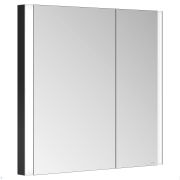 Зеркало-шкаф Keuco Somaris 800х710х115 встраиваемое,2 дверцы,розетка,сенс. уп.,черн. мат.14512372200