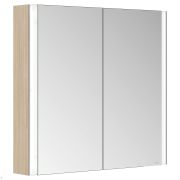Зеркало-шкаф Keuco Somaris 800х710х115 настенное,2 дверцы,розетка,подогрев,дуб светлый 14502852101