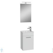 Комплект мебели 40см Vitra Mia 75022 тумба, раковина, зеркало с подсветкой, цвет: белый глянец