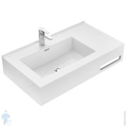 Уценка! Тумба c раковиной Caprigo Novara 60 (606х557х470) подвесная, темно синяя, 2 ящика 34915-078
