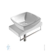 Столешница AeT TOP HAND 450х245х55 для раковины, подвесная, отв. слева, белый глянец C110RPV1F3100