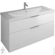 Тумба с раковиной Burgbad Eqio 1230х490х645 подвесная, 2 ящика, белый SEYQ123F2009C0001