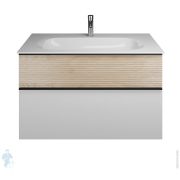 Тумба с раковиной Burgbad Fiumo 1020х490х610 подвесная, 2 ящика, белый/дуб кашемир SFXN102F3956FOT45G0200