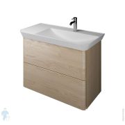 Тумба с раковиной Burgbad Iveo 800х492х721 правая, 2 ящика, дуб кашемир/золото SFEO080RF2747G0198C0001*1