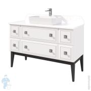 Тумба для столешницы и накладной раковины Caprigo Метрополь 1250х955х550 бел/чер. 13716.30-B016/B032