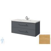 Тумба под раковину Caprigo Аккорд 100 светлый дуб 1002х485х450 подвесная, 2 ящика 2221-13