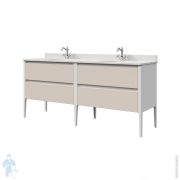 Тумба под раковину Caprigo Orlando 1900х975х550 напольная, двойная, цв. белый/кофе ORL190-B231/052