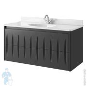 Тумба под раковину Caprigo TIBET Picco 1150х650х535 подвесная, 2 ящика, цвет графит 35215-084