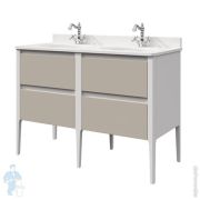 Тумба под раковину Caprigo Orlando 1310х975х550 напольная, двойная, цв. белый/кофе ORL131-B231/052