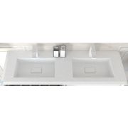 Раковина из искусственного мрамора Cezares (141x46) с 2мя чашами 50215 Bianco