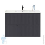 Тумба под раковину CEZARES DUET-600-2C-SO-GR-P (570х450х500) подвесная, 2 ящика, цвет: графит