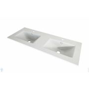 Раковина керамическая Cezares (121x46) с двумя чашами 50135 Bianco