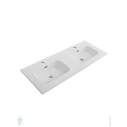 Раковина керамическая Cezares (1210х460х170) с двумя чашами CZR-8095-120-2 белый