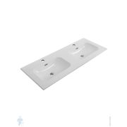 Раковина керамическая Cezares (1210х460х155) с двумя чашами CZR-8073-120-2 белый