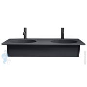 Раковина Cielo CATINO DOPPIO (1100х540х180) двойная, отверстия под смесители, цвет Basalto CALAD BA