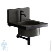 Раковина Cielo Elle Tonda ELLAT CM 500х500х200 подвесная, 1 отверстие под смеситель, цвет Cemento