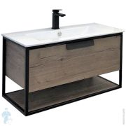 Тумба COMFORTY Бонн-90 (910х500х465) подвесная, с раковиной, дуб темный 00-00003466