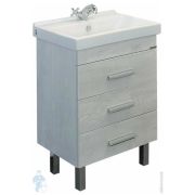 Тумба COMFORTY Никосия-60Н (600х860х400) напольная, с раковиной, дуб белый 00004142203