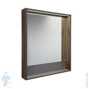 Зеркало-короб COMFORTY Томари-70 (700х800х120) с подсветкой,дуб темно-коричневый 00-00005791