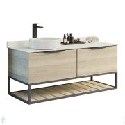 Тумба COMFORTY Порто-120-1(1200х645х520) с раковиной, столешницей, дуб дымчатый 00-00008905
