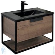 Тумба COMFORTY Бонн-75 (755х520х465) подвесная, с раковиной, дуб темный 00-00006487