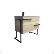 Тумба COMFORTY Дюссельдорф-90 (970х840х470) напольная, с раковиной, дуб дымчатый 00-00004093