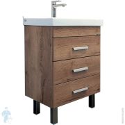 Тумба COMFORTY Никосия 60Н (600х860х400) напольная,с раковиной, дуб темный 00-00008852