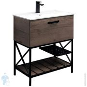 Тумба COMFORTY Бредфорд-75 (755х870х465) напольная,с раковиной, дуб темный 00-00008074