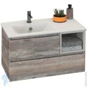 Тумба COMFORTY Турин-90L (905х495х470) подвесная, с раковиной, дуб бежевый 00004137135