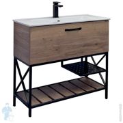 Тумба COMFORTY Бредфорд-90 (910х870х465) напольная, с раковиной, дуб темный 00-00009403