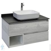 Тумба COMFORTY Прага-90 (900х630х520) со столешницей и раковиной, дуб белый мат. 00-00014424