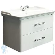 Тумба COMFORTY Неаполь-80 (800х550х480) подвесная, с раковиной, белый глянец 00004147564
