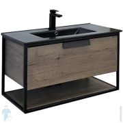 Тумба COMFORTY Бонн-90 (910х500х465) подвесная, с раковиной, дуб темный 00-00001937