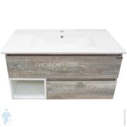 Тумба COMFORTY Турин-75М (755х520х465) подвесная, с раковиной, дуб бежевый матовый 00-00013913