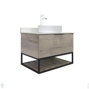 Тумба COMFORTY Порто-75 (755х645х520) подвесная, с раковиной и столешницей, дуб дымчатый 00-00009321