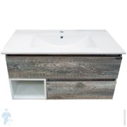 Тумба COMFORTY Турин-90М (910х520х465) подвесная, с раковиной, дуб бежевый матовый 00-00013940