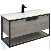 Зеркальный шкаф AQUATON Бекка 50 (500х140х850) с подсветкой, полка, белый/дуб сомерсет 1A214502BAC20