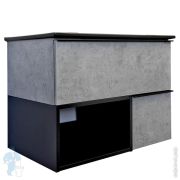 Тумба COMFORTY Франкфурт-75 (750х560х465) подвесная, с черной раковиной, бетон светлый 00-00011082