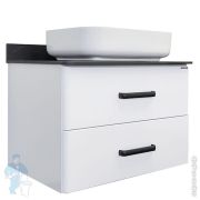Тумба COMFORTY Амстердам-75 (750х645х500) подвесная,с раковиной,столешницей,белый 00-00013775