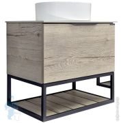 Тумба COMFORTY Порто-60 (705х605х450) с раковиной,белой столешницей,дуб дымчатый 00-00011397
