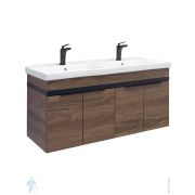 Тумба COMFORTY Дуэт-125 (1250х600х470) подвесная, с раковиной, дуб темно-коричневый 00-00017178