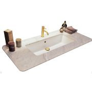 Столешница Diamante Diaspro Bianco carrara натуральный мрамор, 1 отв. под смеситель DIABIMARBLE120