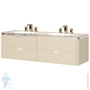 Тумба под раковину Diamante Lambrador LAM140-2 CR 1400х500мм, подвесная, 2 ящ., RAL 1015 глянец/хром