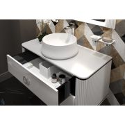 Столешница Diamante Ambra AMBTOPGLASS120 120 см, optiglass, отв. под смеситель, RAL 7006 матовый