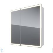 Зеркальный шкаф Dreja Point 80 (800х800х150) с подсветкой, с розеткой, 2 дверцы, белый 99.9034