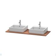 Столешница Duravit XSquare 1400х550х20 2 выреза, массив дерева, американский орех XS064GB7777