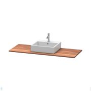 Столешница Duravit XSquare 1400х550х20 1 вырез по центру, массив дерева, америк. орех XS061GM7777